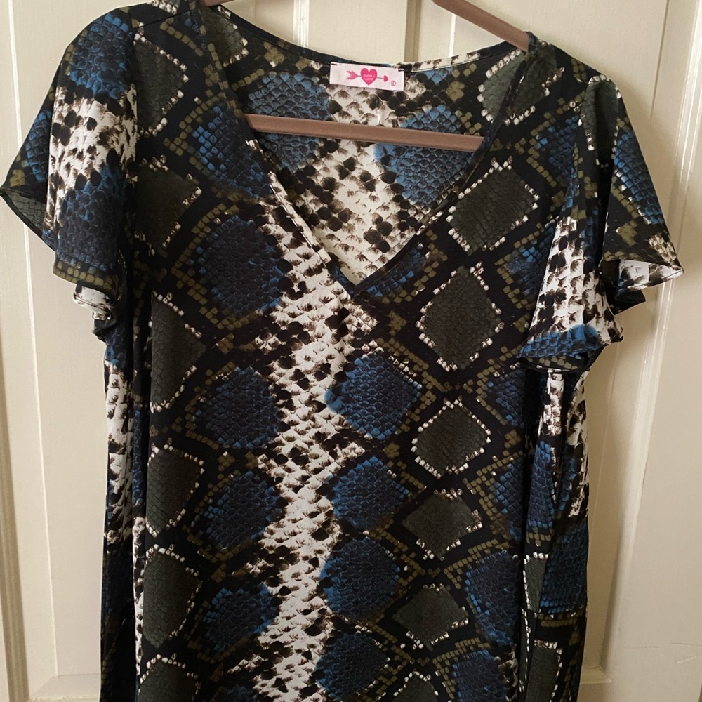 Buddy Love Avril Snake Print Blouse size Small.